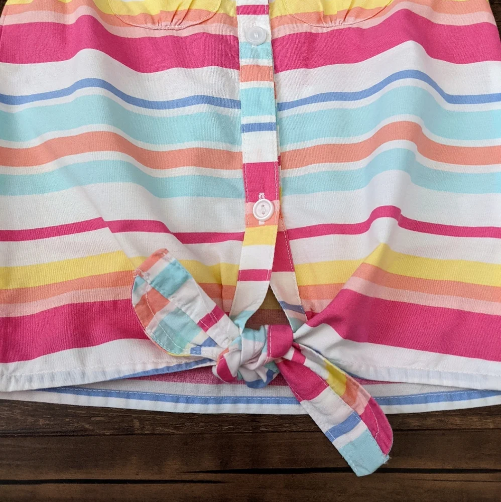 Gymboree Rainbow Stripe Tie Front Top